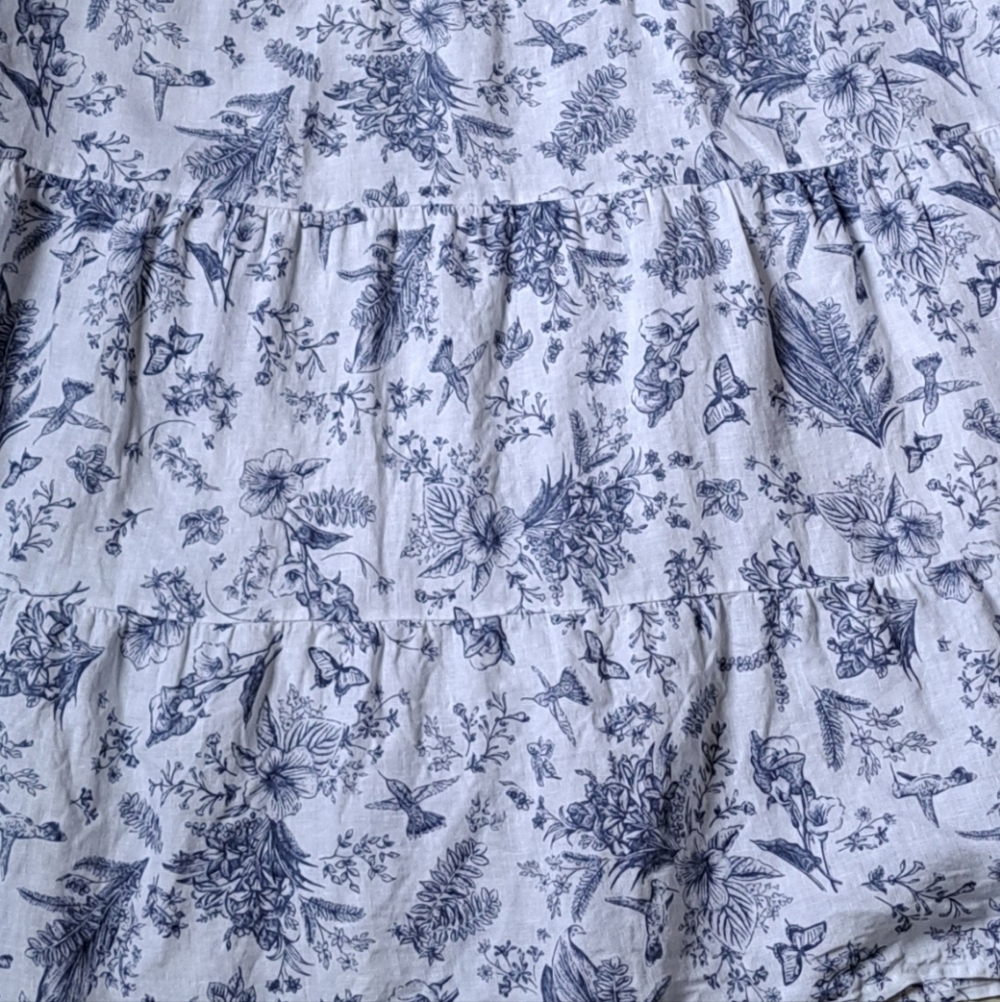 Linen Toile Tiered Sundress - Picture 4 of 4